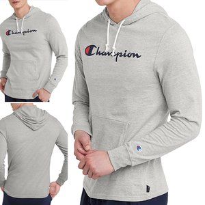 Champion Hooded Men's Jersey Pullover Script Logo Medium